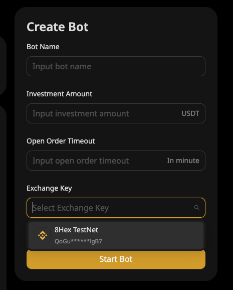 Select Exchange API Key